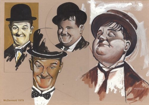 500x354 Laurel And Hardy Famous Comedian By Mcdermott Famous People - Laurel And Hardy Sketch