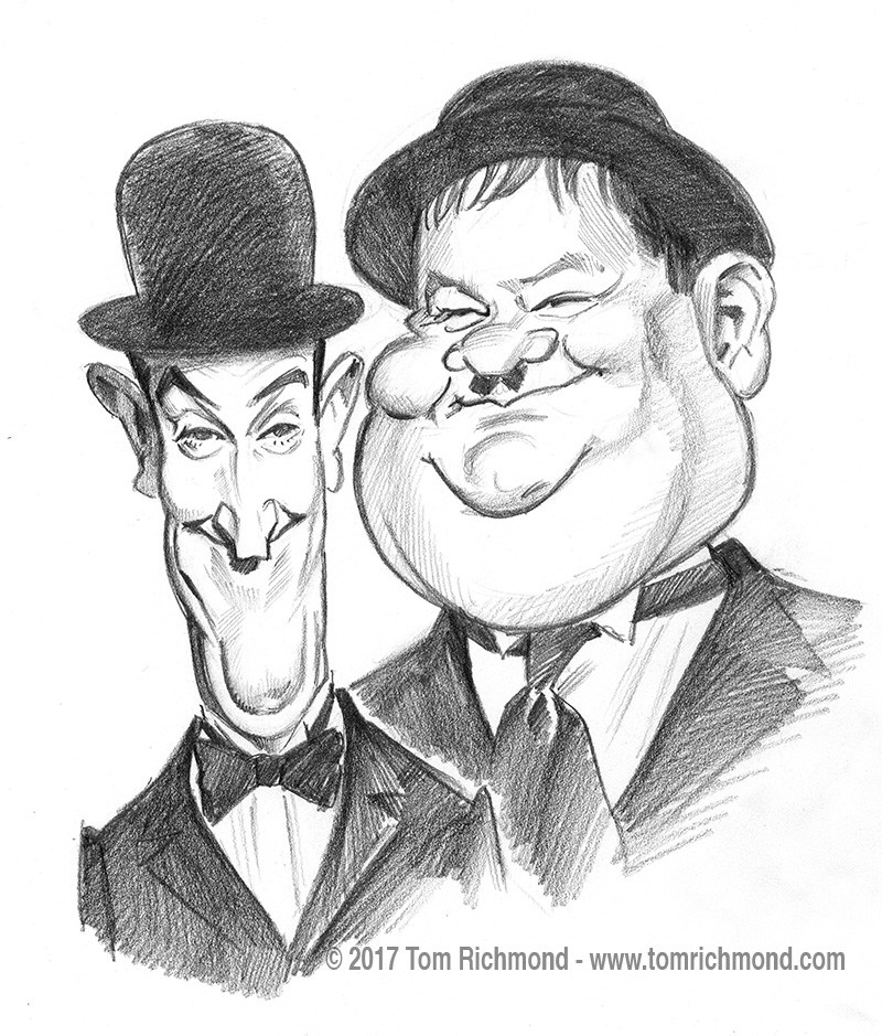 800x939 Richmond Illustration Inc. - Laurel And Hardy Sketch