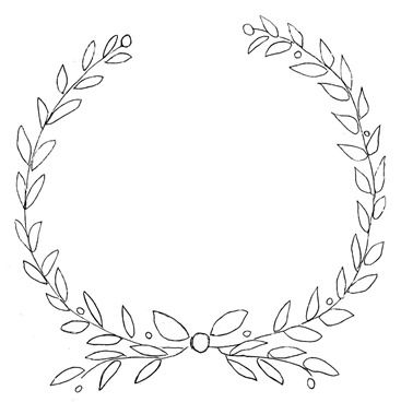 367x379 Free Printable Laurel Olive Wreath Design For Furniture And - Laurel Wreath Sketch