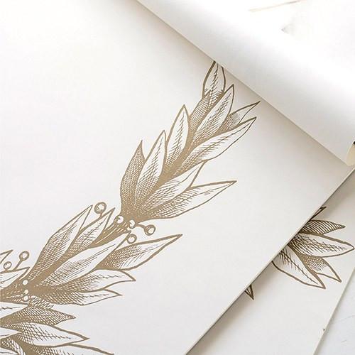 500x500 Gold Laurel Wreath Paper Wedding Party Table Placemat (Pack Of 30 - Laurel Wreath Sketch