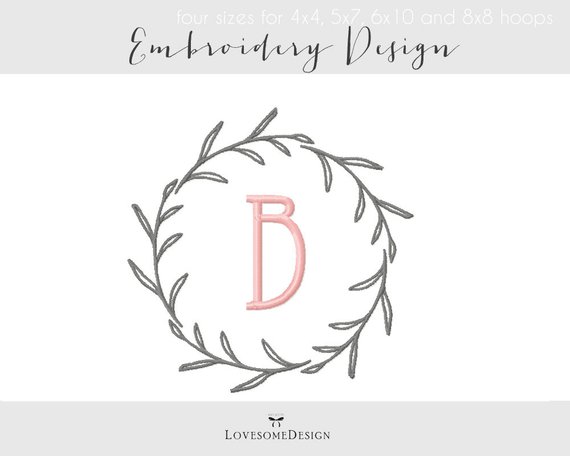 570x456 Laurel Wreath Four Sizes Embroidery Design Modern Embroidery Etsy - Laurel Wreath Sketch