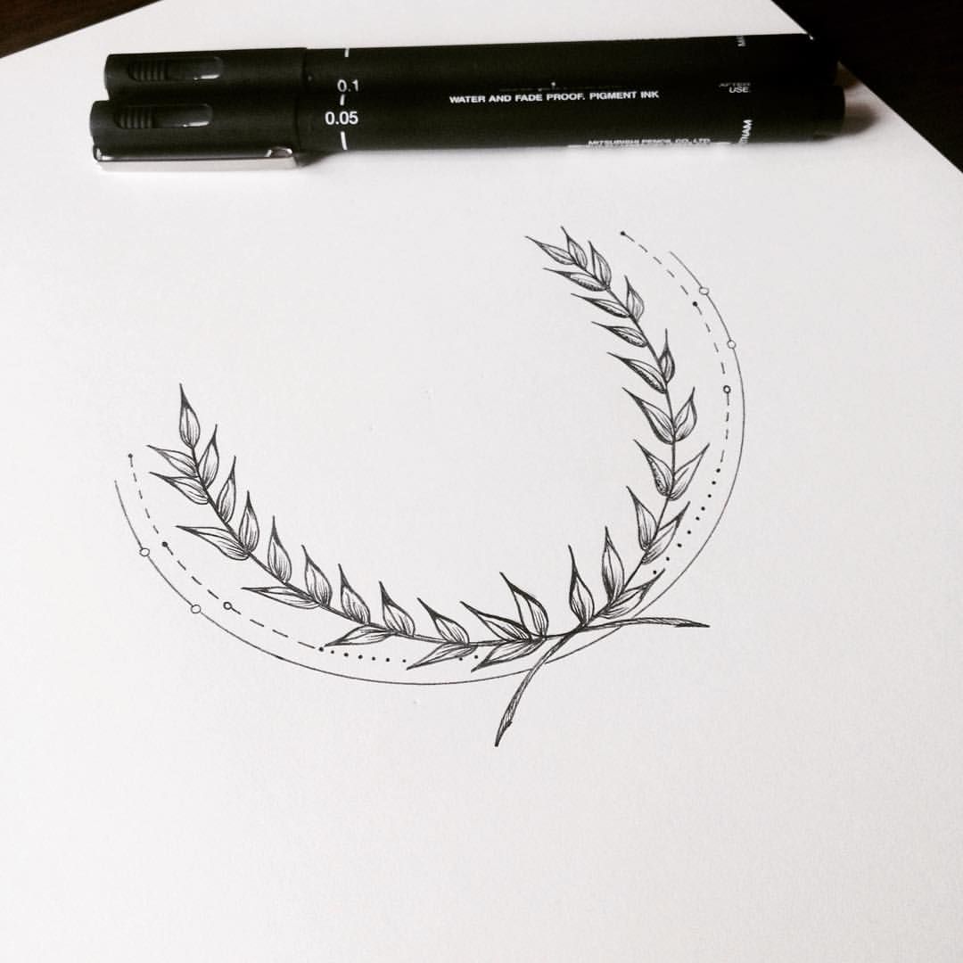 1080x1080 More Small Tattos Tattoos, Tattoo Drawings And - Laurel Wreath Sketch