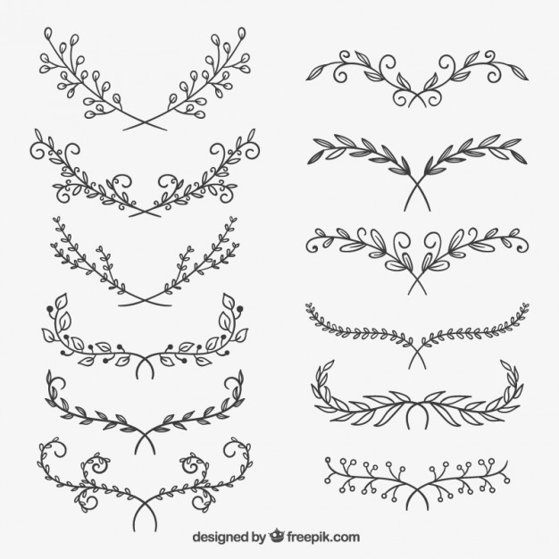626x626 Wreath Vectors, Photos And Psd Files Free Download - Laurel Wreath Sketch