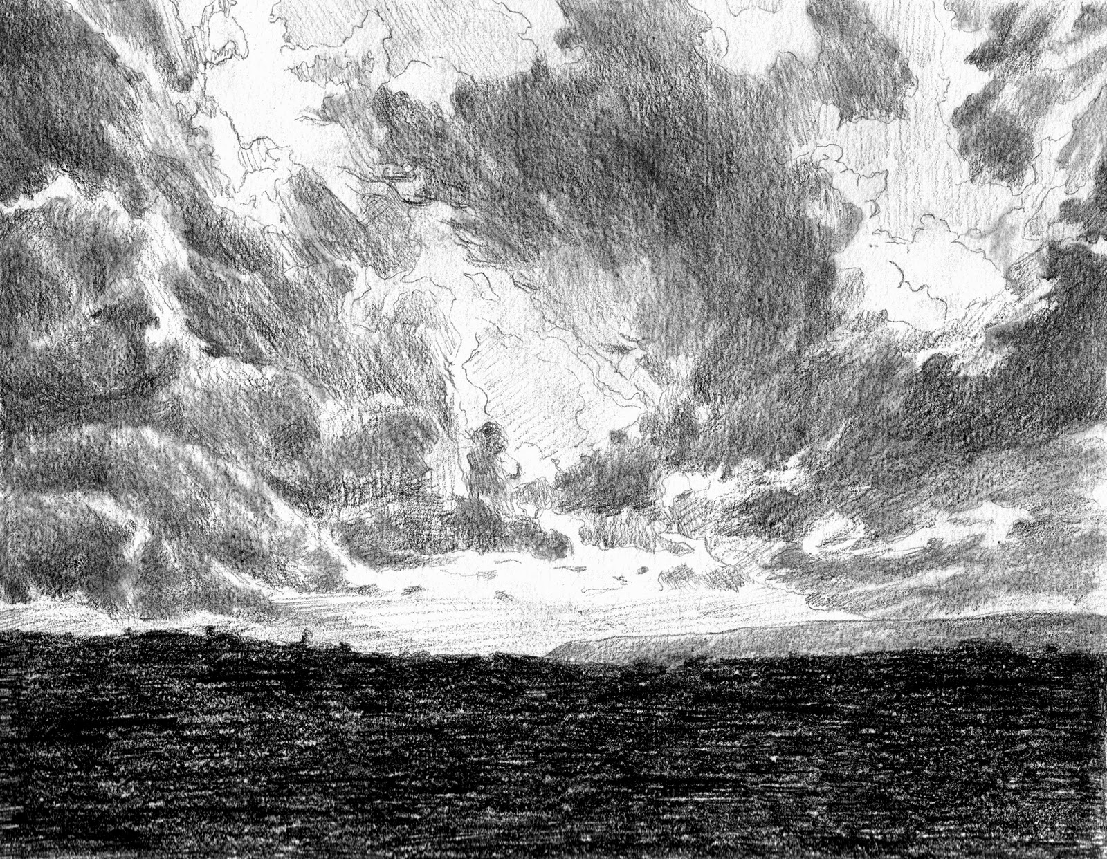 1600x1242 Katherine Kean Fine Art Storm Clouds Over Lava Field - Lava Sketch