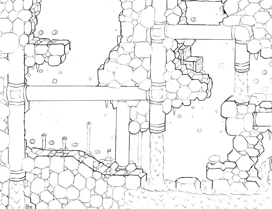 900x691 Lava Reef Zone Sketch By Blueeyedrat - Lava Sketch