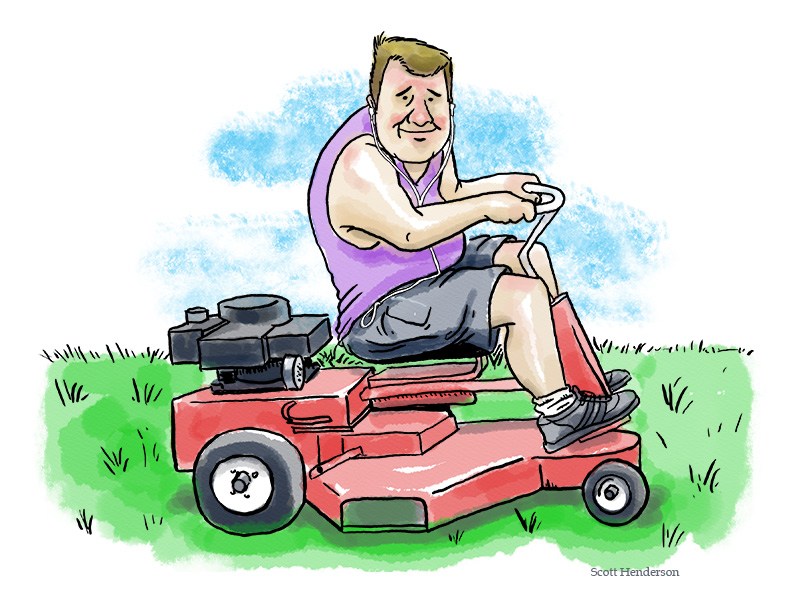 800x600 Lawn Mower Guy Scott Henderson Illustration - Lawn Mower Sketch