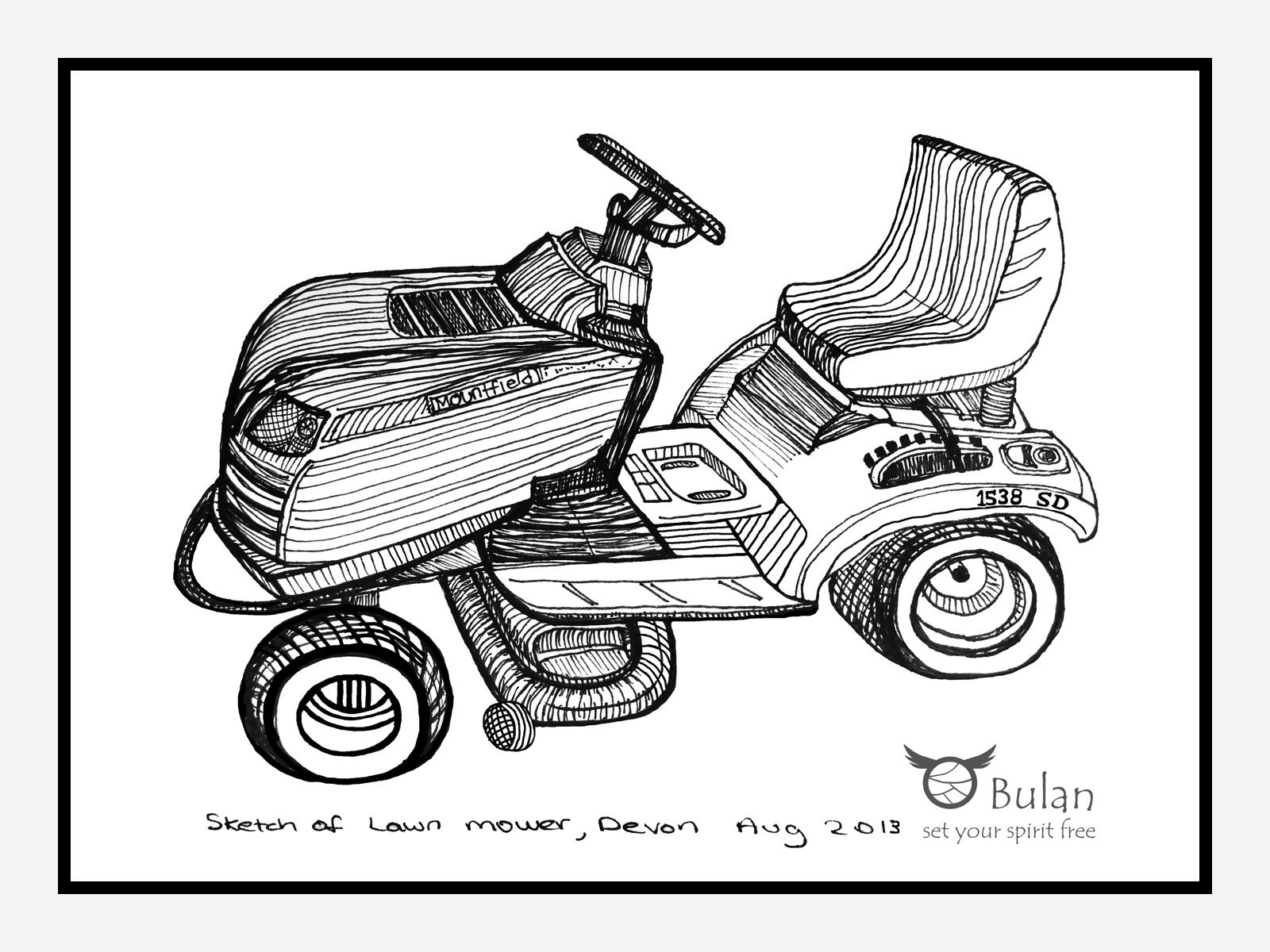 1600x1200 Sketch Of The Day No 112 Lawn Mower In - Lawn Mower Sketch