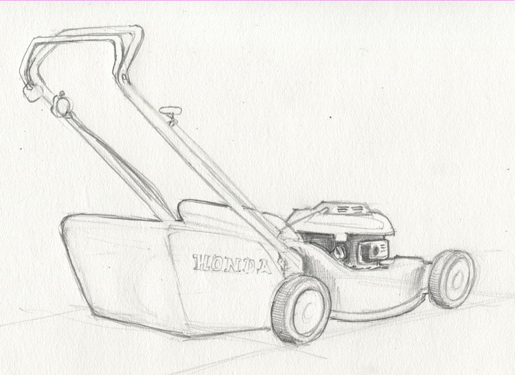 20 Latest Sketch Lawn Mower Drawing Simple Day Book