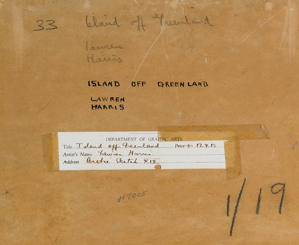 1024x840 Lawren Harris, Island Off Greenland, Arctic Sketch Xix - Lawren Harris Sketch