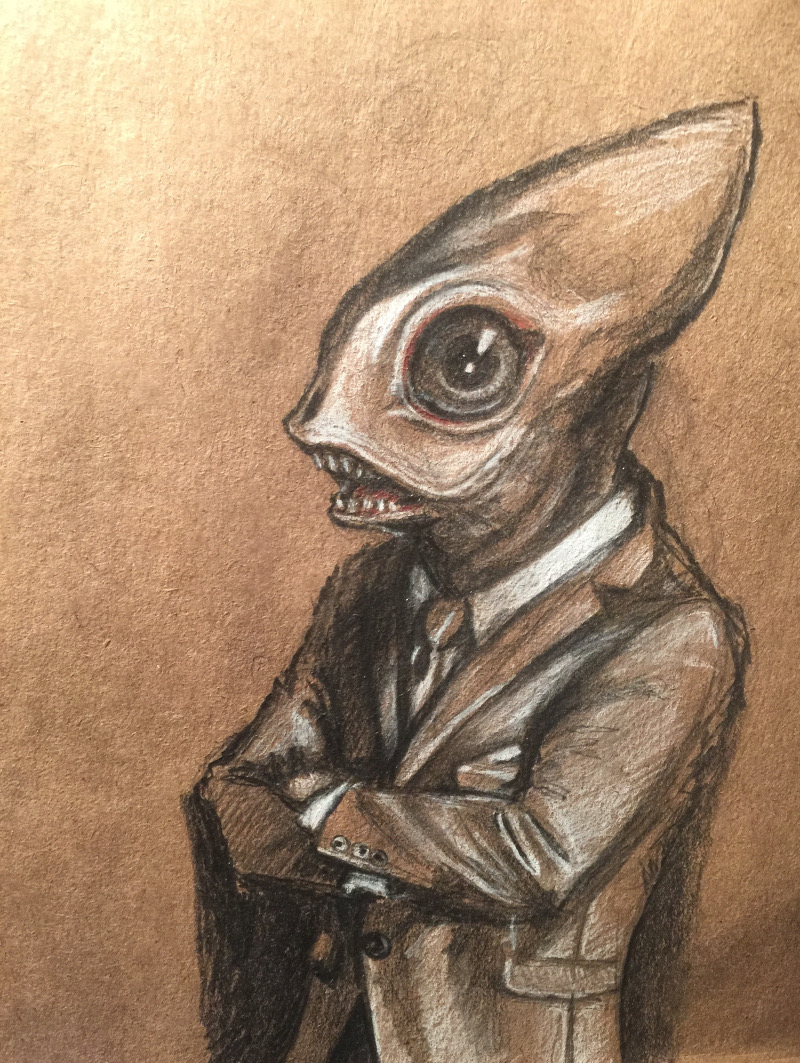 800x1063 Christian Hammer Alien Lawyer, Character Sketchchristian Hammer - Lawyer Sketch