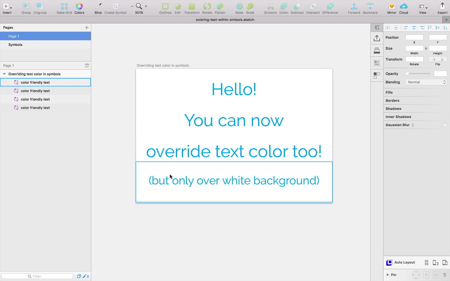 1440x900 Sketch The Color Of Text Layers In Symbols. - Layer Sketch