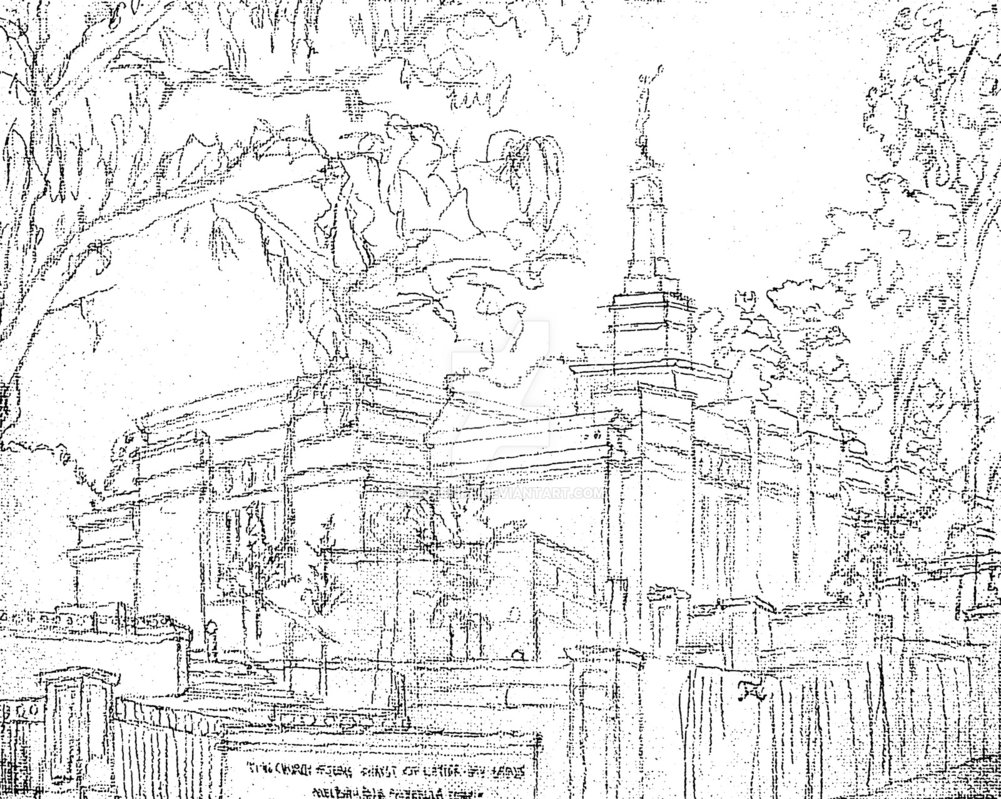 1001x799 Melbourne Australia Lds Temple Sketch By Ridesfire - Lds Temple Sketches