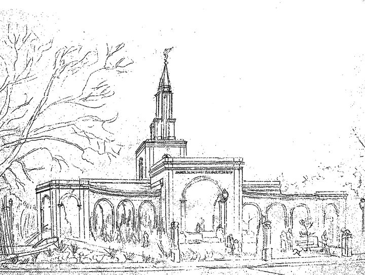 720x543 Sacramento Ca Lds Temple Sketch - Lds Temple Sketches