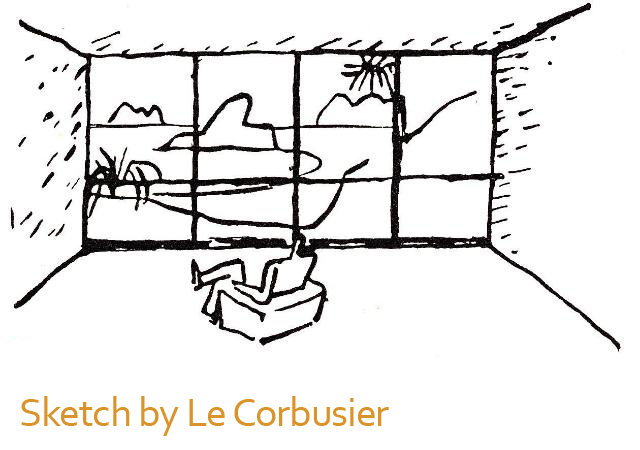 640x450 Sketch By Le Corbusier Arch Groupie - Le Corbusier Sketches