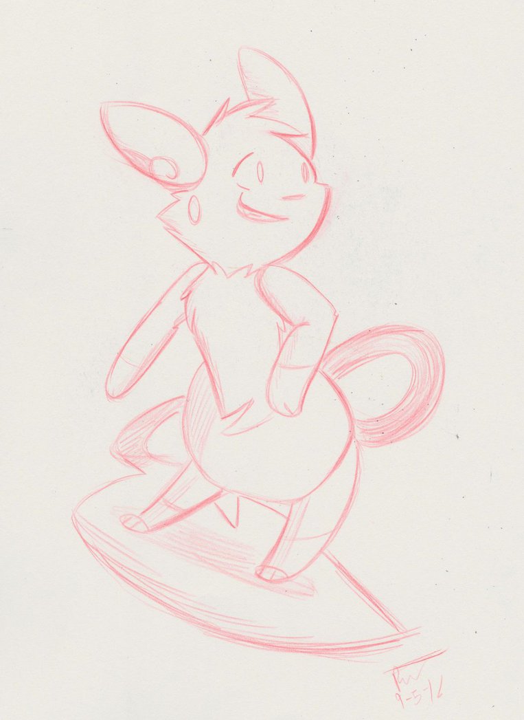 763x1047 Cinnamon Surfer (Red Lead Sketch) By Izzula3 - Lead Sketch