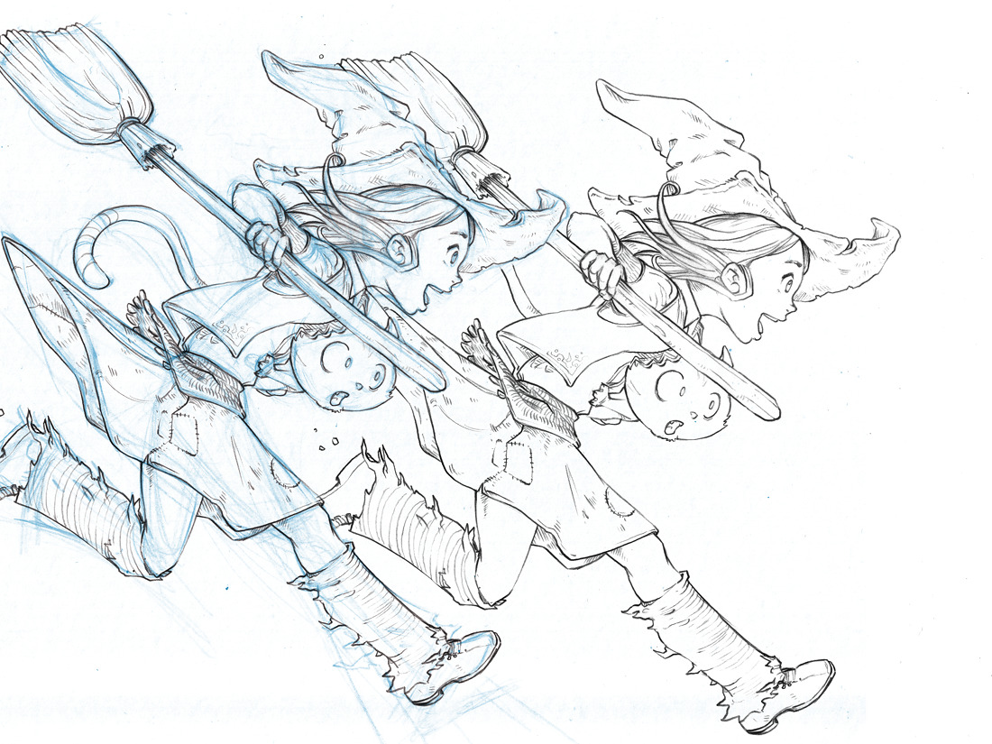 1100x825 From Blue Sketch To Digital In Krita - Lead Sketch