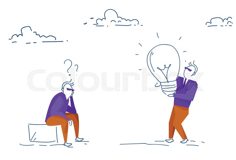 800x543 Businessman Planning Hold Light Lamp New Idea Innovation Concept - Leader Sketch