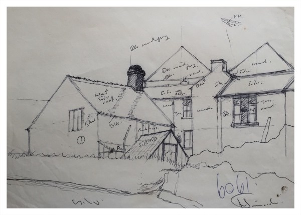 600x429 Simcock, Jack (1929 2012) House With Lean To (Working Sketch - Lean Sketch