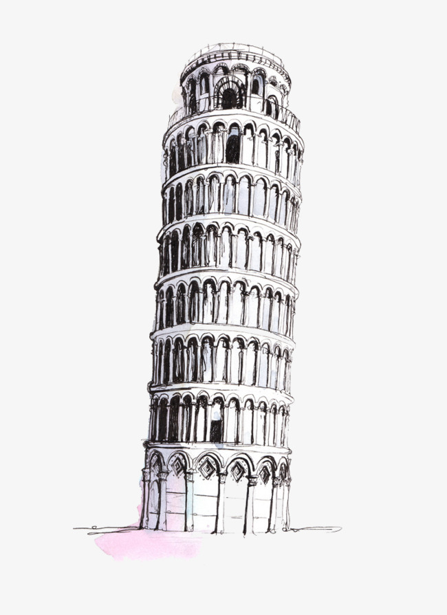 Leaning Tower Of Pisa Sketch at PaintingValley.com | Explore collection ...