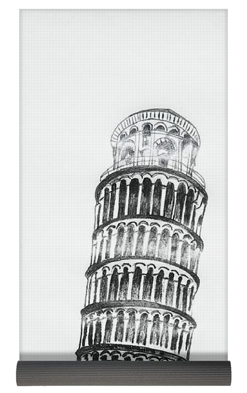 500x794 Leaning Tower Of Pisa Graphite Pencil Sketch Yoga Mat For Sale By - Leaning Tower Of Pisa Sketch