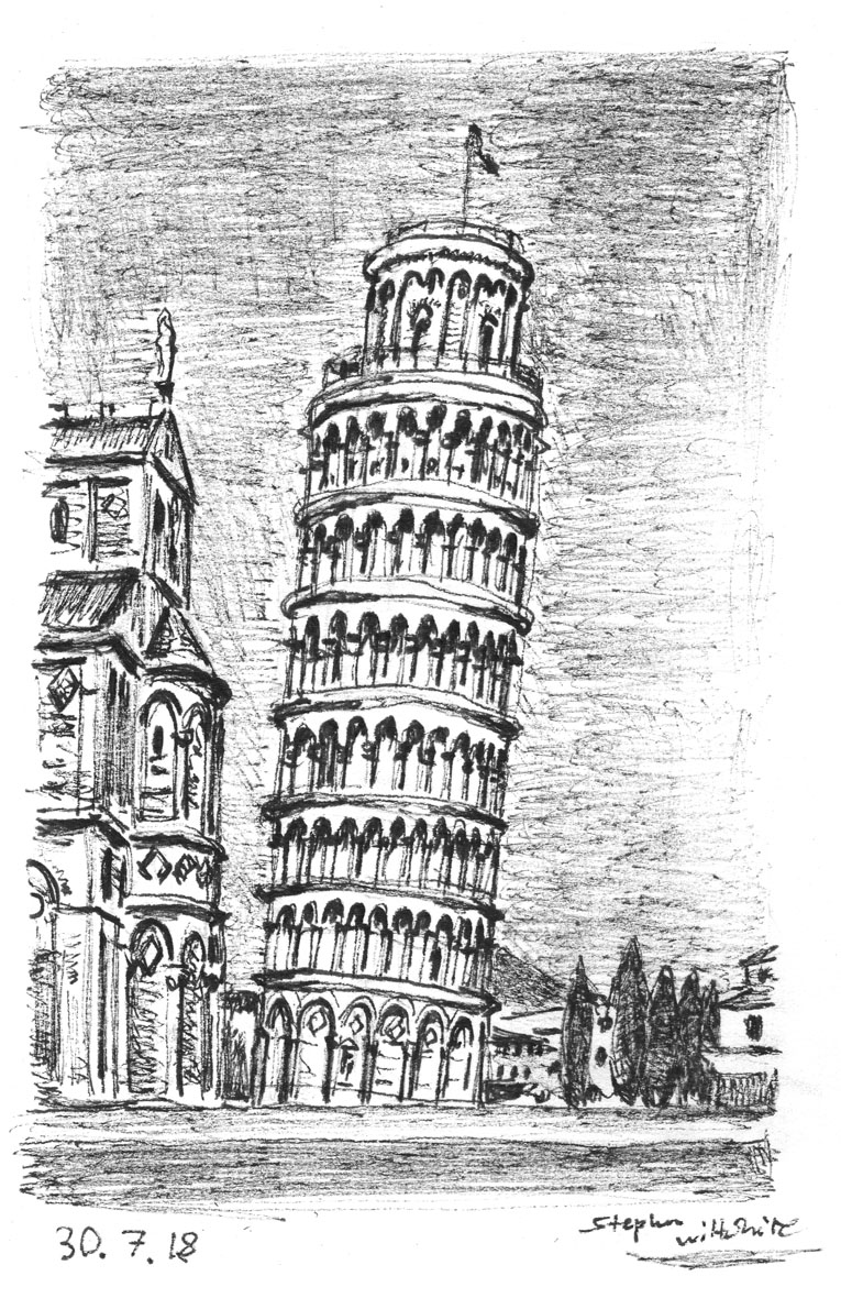 Leaning Tower Of Pisa Sketch at PaintingValley.com | Explore collection ...