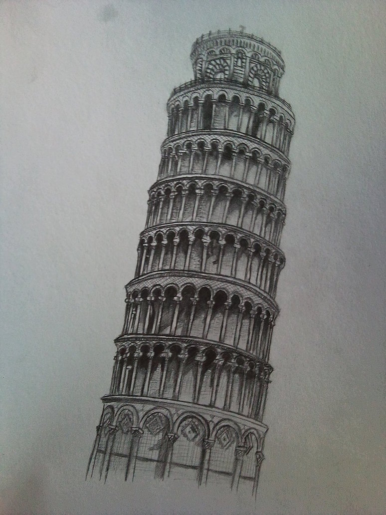 Leaning Tower Of Pisa Sketch at PaintingValley.com | Explore collection ...