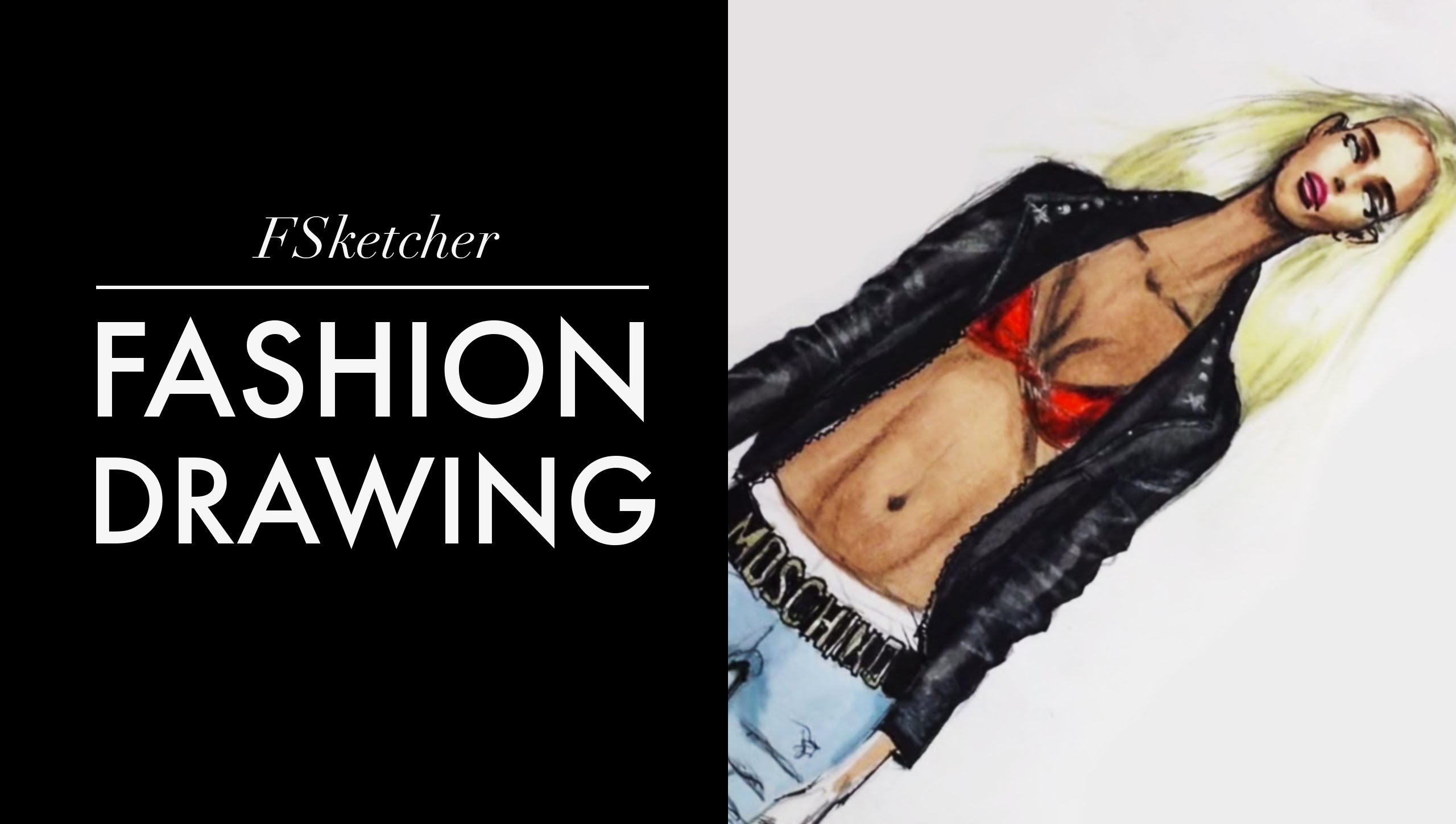 2560x1448 Leather Motorbike Jacket Fashion Drawing - Leather Jacket Sketch