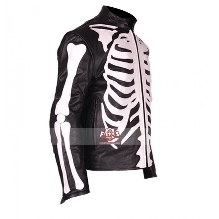 700x700 Rob Zombie Skeleton Sketch Biker Leather Jacket - Leather Jacket Sketch