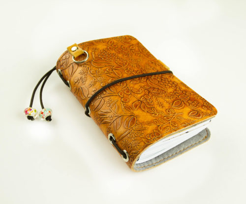 500x414 Midori Travelers Notebook Sanadori Journal Passport Size - Leather Sketch Journal