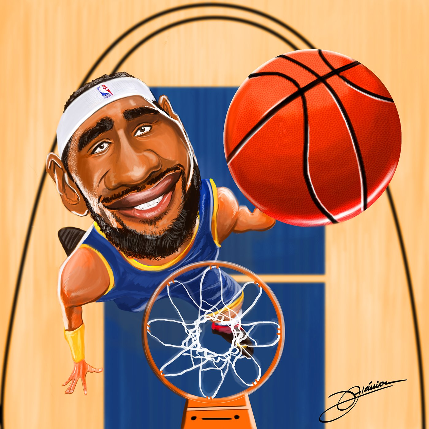 1400x1400 Lebron James Caricature With Sketch On Behance - Lebron James Sketch