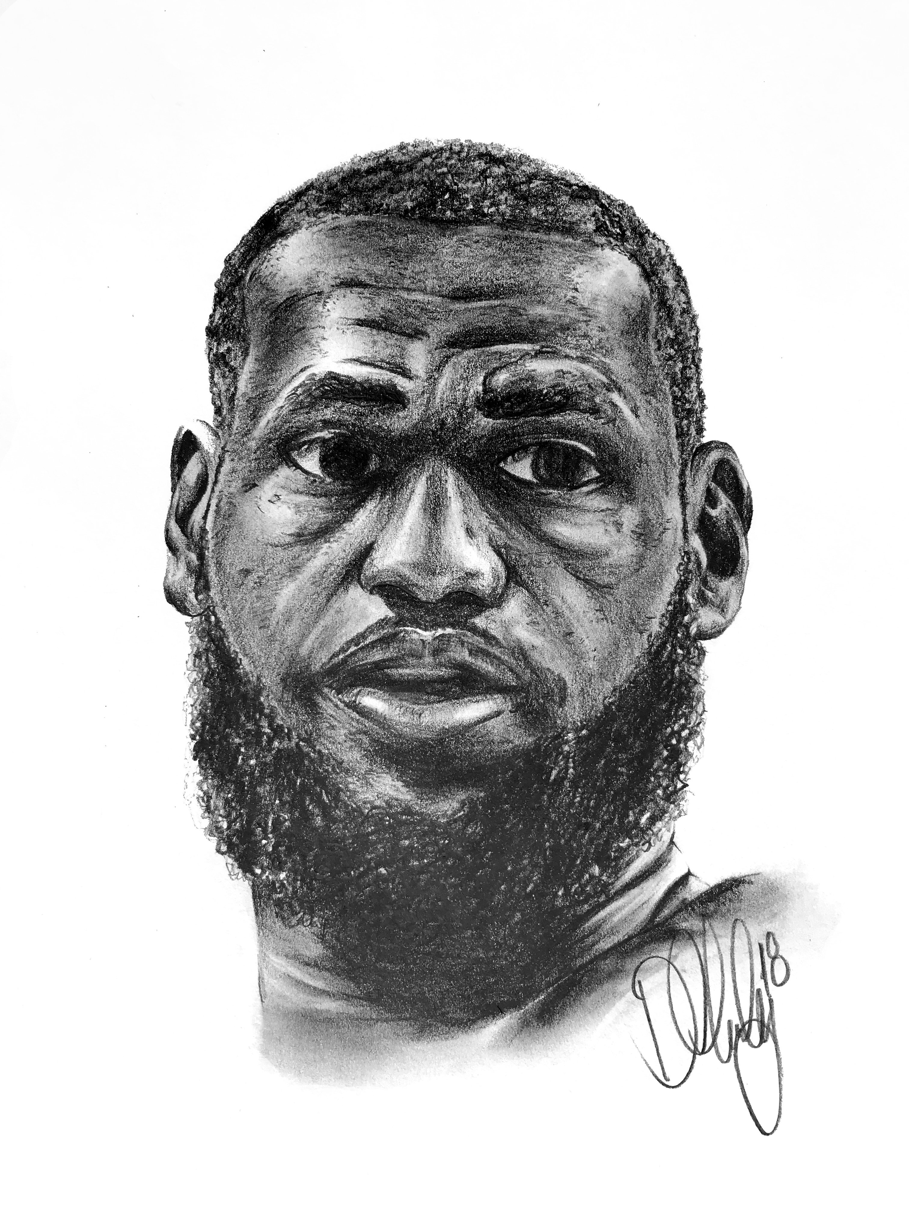 3024x4032 Lebron James Print (Hand Drawn Replica) Danny Mulyono - Lebron James Sketch