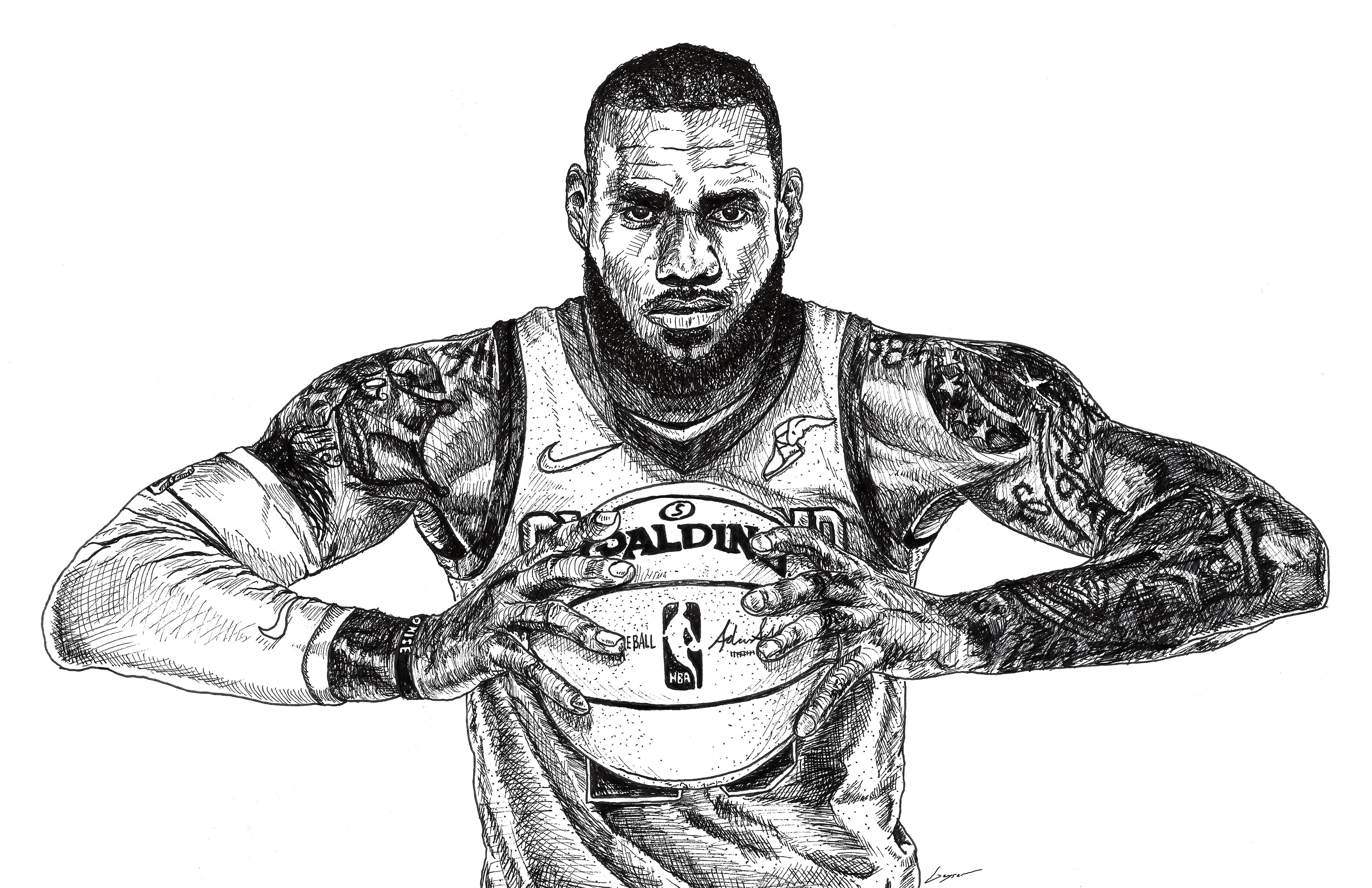 Lebron James Sketch at PaintingValley.com | Explore collection of