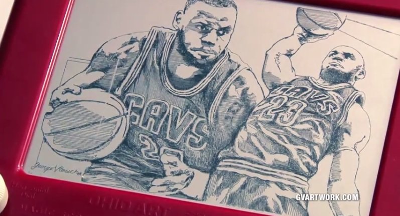 797x431 Lebron James On Etch A Sketch, Again, Is Just As Impressive As The - Lebron Sketch