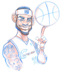 250x285 Lebron James From Sketch To Vector Image Sweet Logo Production - Lebron Sketch