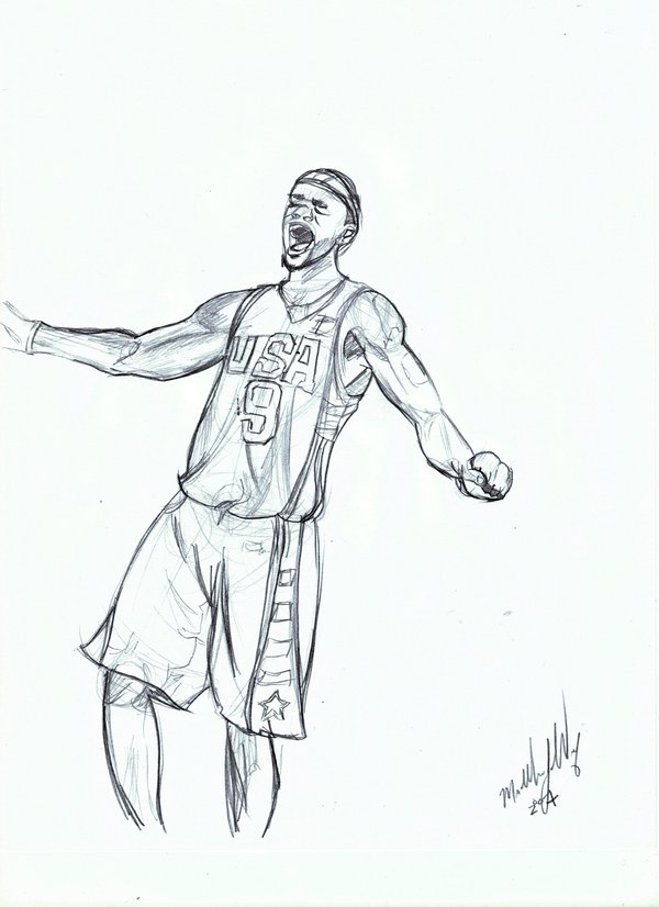 600x826 Lebron Sketch By Swff19 - Lebron Sketch