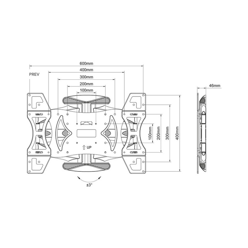 800x800 Multibrackets Mb 1732 Universal Lcdled Tv Wa - Led Tv Sketch