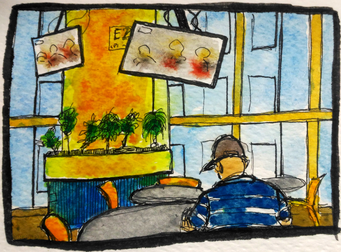 700x518 Quick Sketch On Canteen And On Ayala Terraces Coded Incantation - Led Tv Sketch