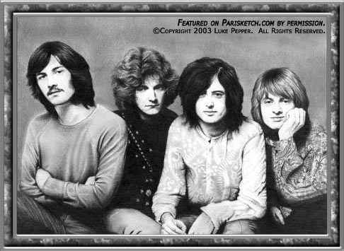 486x355 Led Zeppelin Pencil Sketch - Led Zeppelin Sketch
