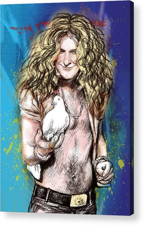 467x734 Led Zeppelin Stylised Pop Art Drawing Sketch Portrait Acrylic - Led Zeppelin Sketch