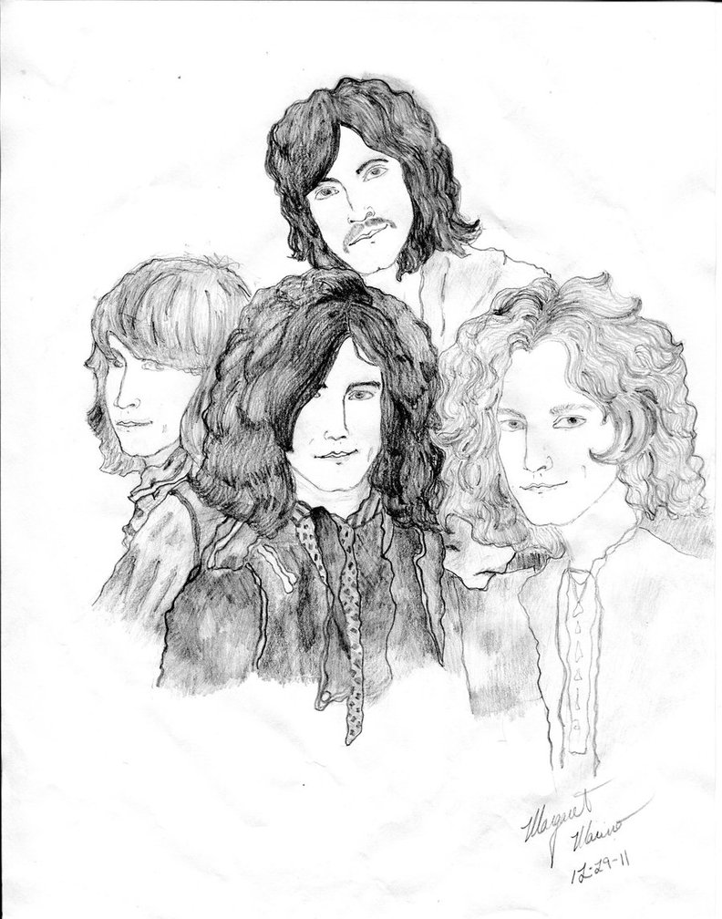 792x1008 Led Zeppelin By Autumnbreezesymphony - Led Zeppelin Sketch