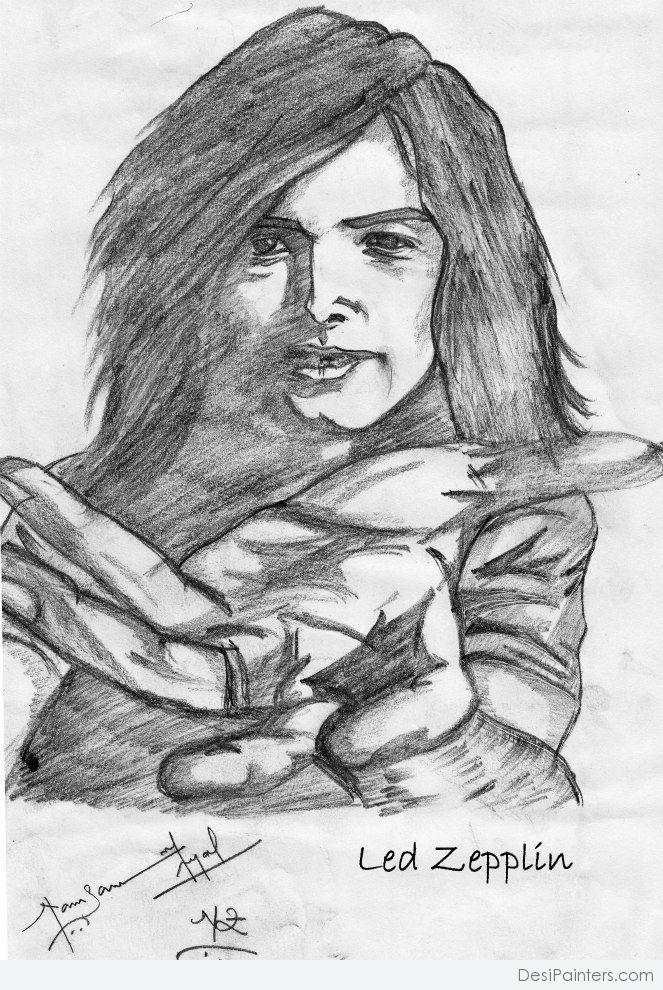 663x990 Pencil Sketch Of Led Zeppelin - Led Zeppelin Sketch