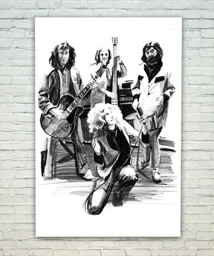 419x500 Posterskart Led Zeppelin Black Amp White Sketch Poster Amazon.in - Led Zeppelin Sketch