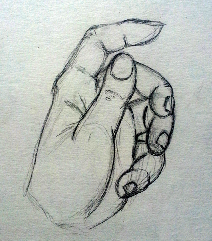 432x492 Hand Studies 01 (Practicing) - Left Hand Sketch