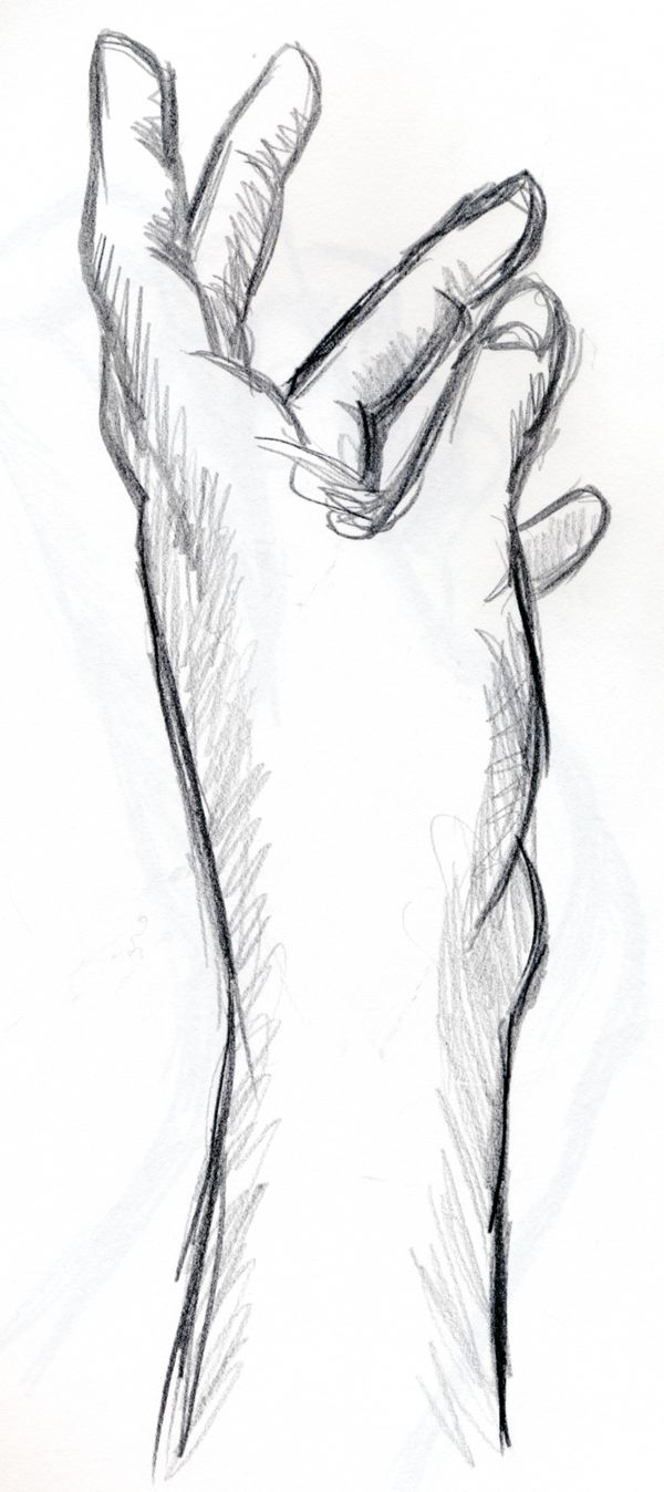 600x1348 How To Draw Hand Reaching Out - Left Hand Sketch