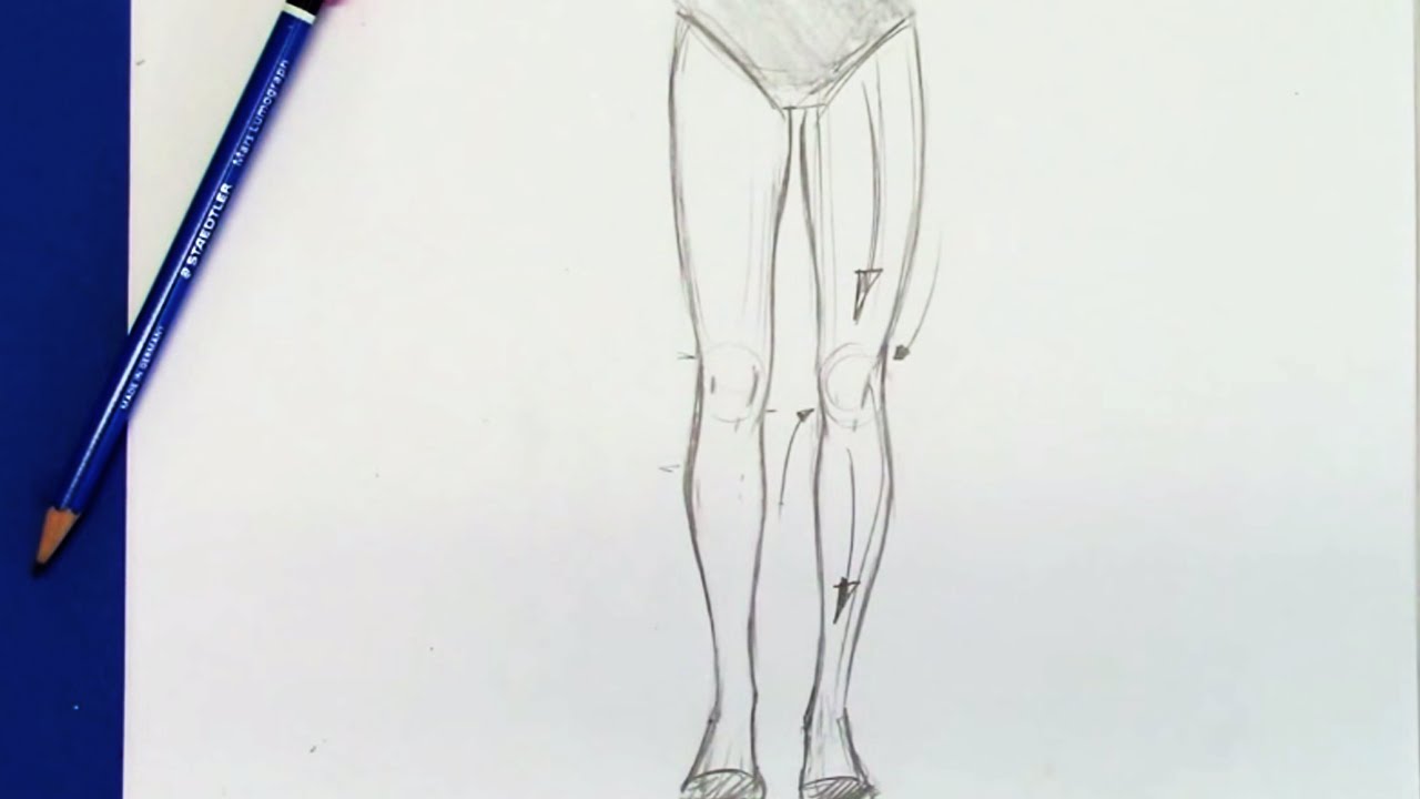1280x720 How To Draw Female Legs (Step By Step) - Leg Sketch