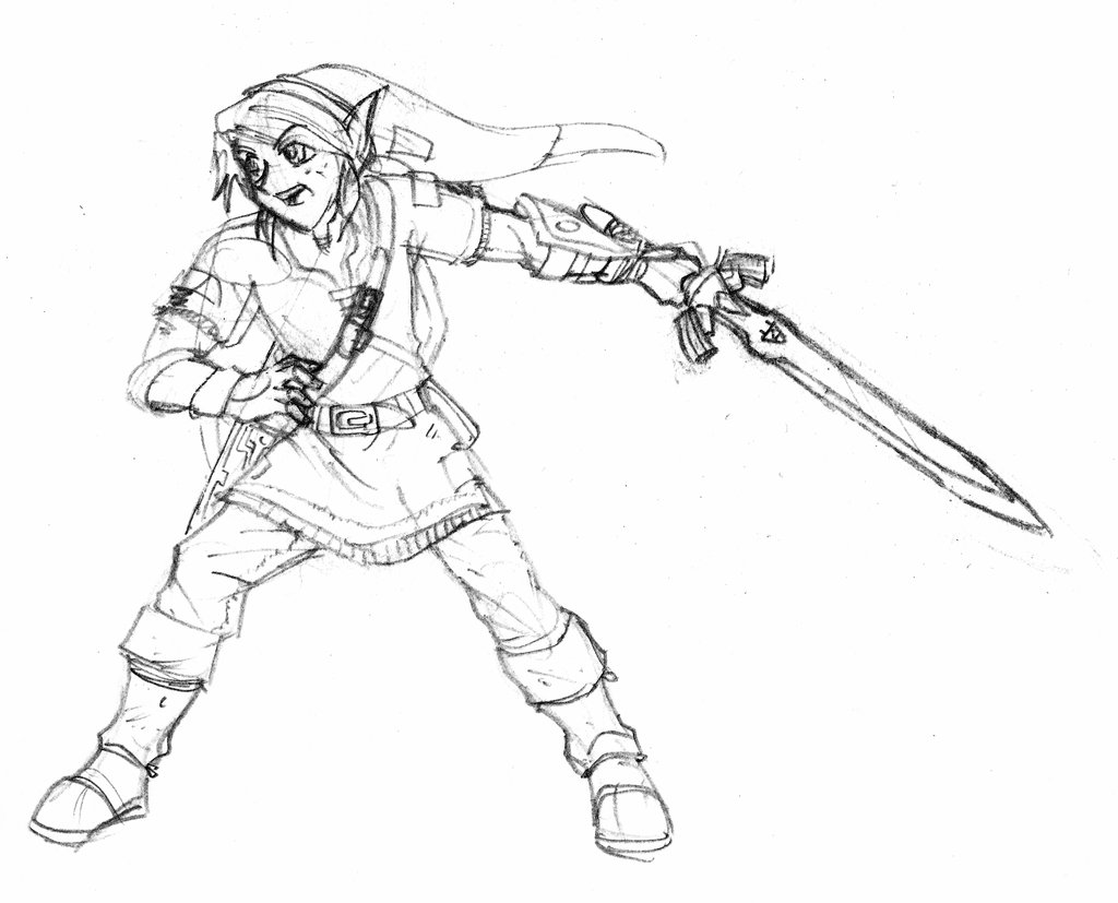 Legend Of Zelda Link Sketch at PaintingValley.com | Explore collection ...