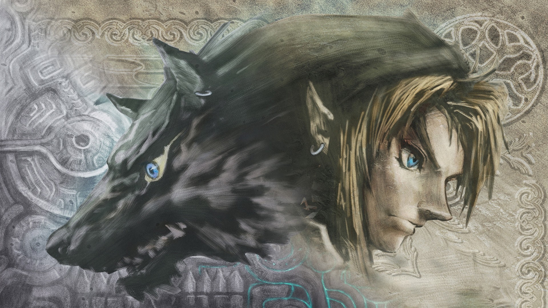 1920x1080 Wallpaper Drawing, Illustration, Wolf, The Legend Of Zelda, Link - Legend Of Zelda Link Sketch