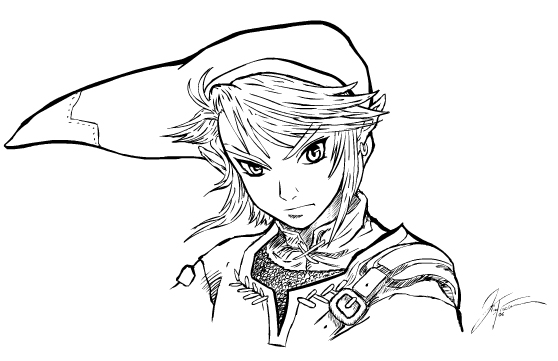 558x361 Legend Of Zelda - Legend Of Zelda Link Sketch