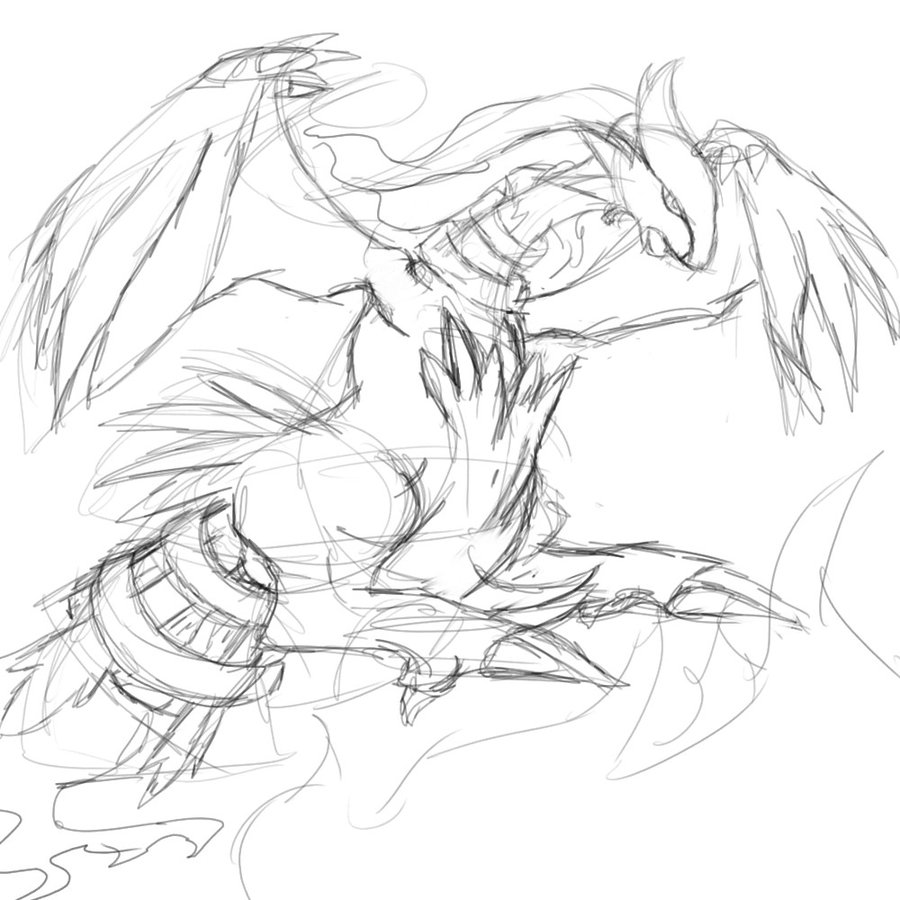 900x900 Pokemon Black Reshiram Sketch By Sailormuffin - Legendary Pokemon Sketch