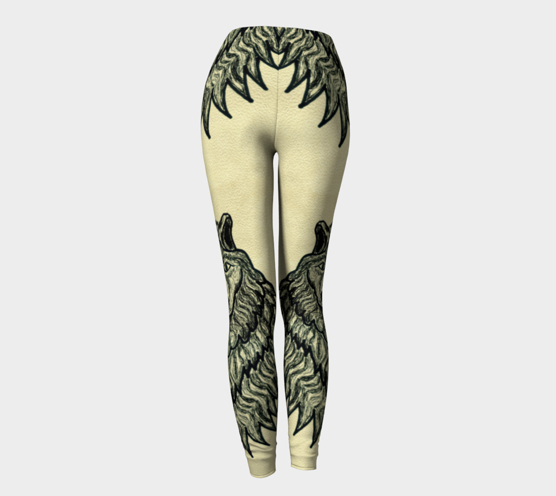 1120x1000 Wolf Sketch, Leggings By Artshock Shop Art Of Where - Leggings Sketch